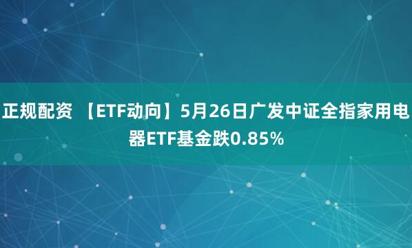 正规配资 【ETF动向】5月26日广发中证全指家用电器ETF基金跌0.85%